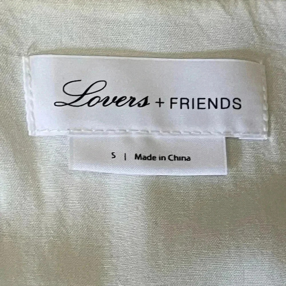 Lovers + Friends S Maysa Kimono Dress Palm Tree Print Green White Rayon Lined Sm - Picture 3 of 10